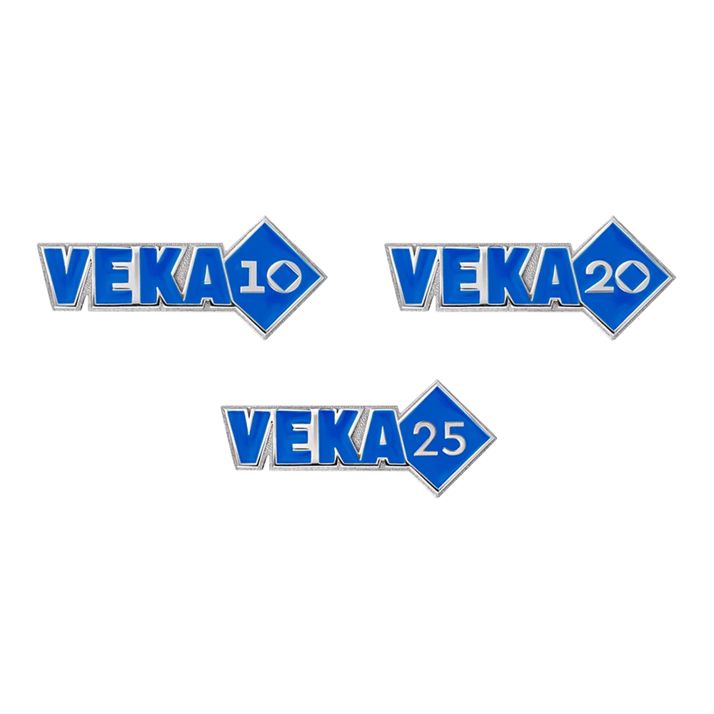 Юбилейные значки "VEKA" фото